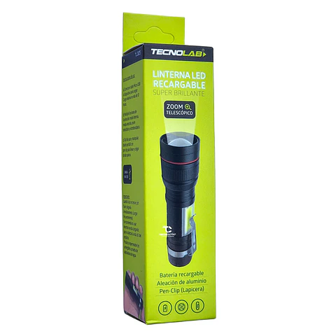Linterna Led Recargable Usb Tecnolab TL325