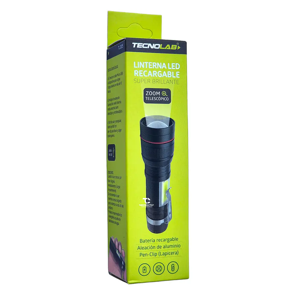 Linterna Led Recargable Usb Tecnolab TL325 2