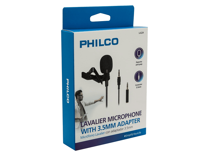 Microfono Solapa Lavalier 3.5 Aux Philco LA224 2