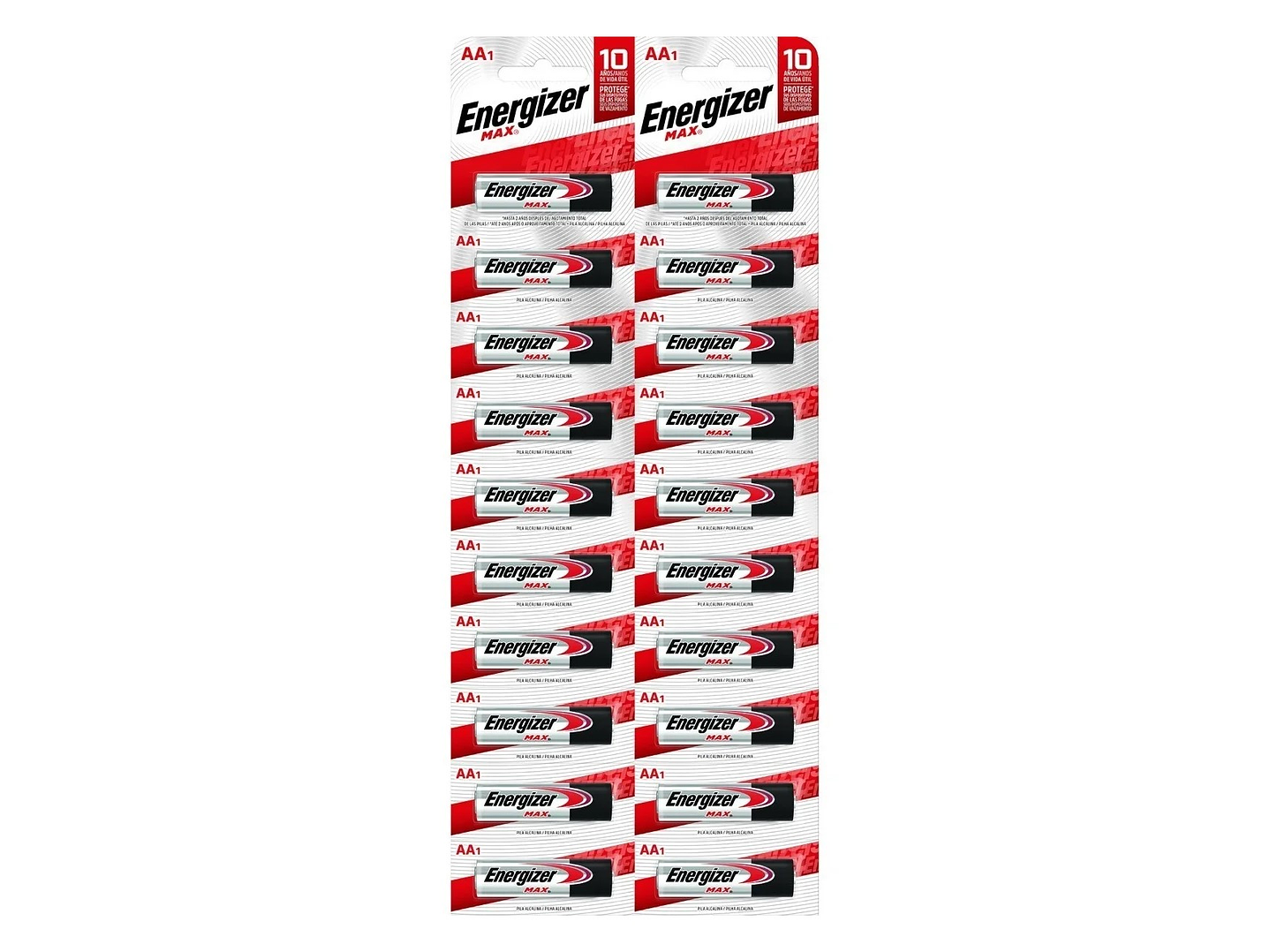 Pack 12 Pilas Energizer Max AA Alcalina Tira 1