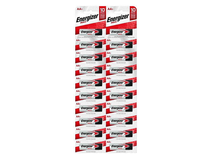 Pack 12 Pilas Energizer Max AA Alcalina Tira 1
