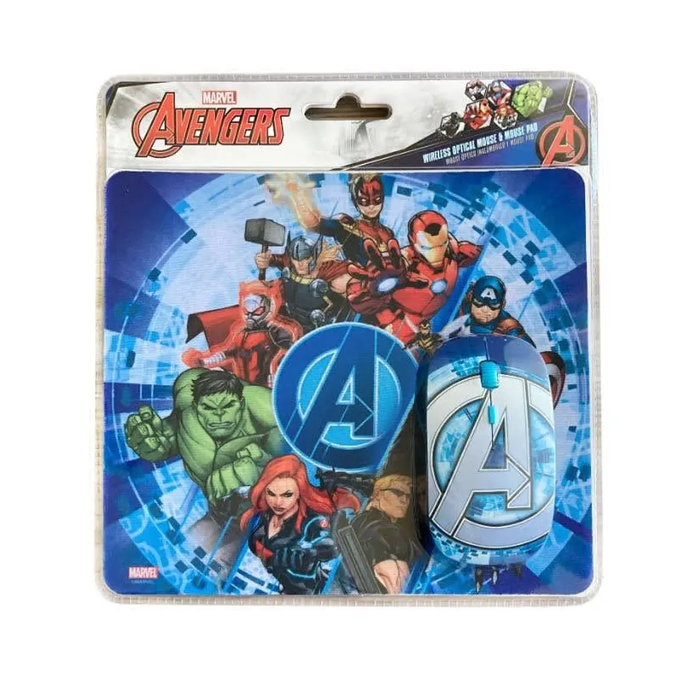 Kit Mouse Inalambrico y Mouse Pad Avengers 2 2