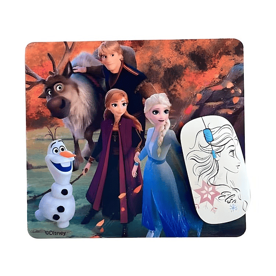Kit Mouse Inalambrico y Mouse Pad Frozen
