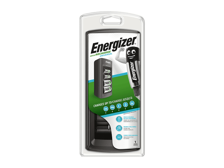 Cargador Energizer Universal Pilas Aa Aaa C D Y 9v 1