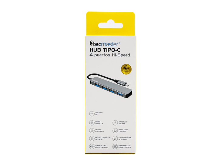 Hub Usb 3.0 Tipo C Tecmaster 4 Puertos TM-100526 3