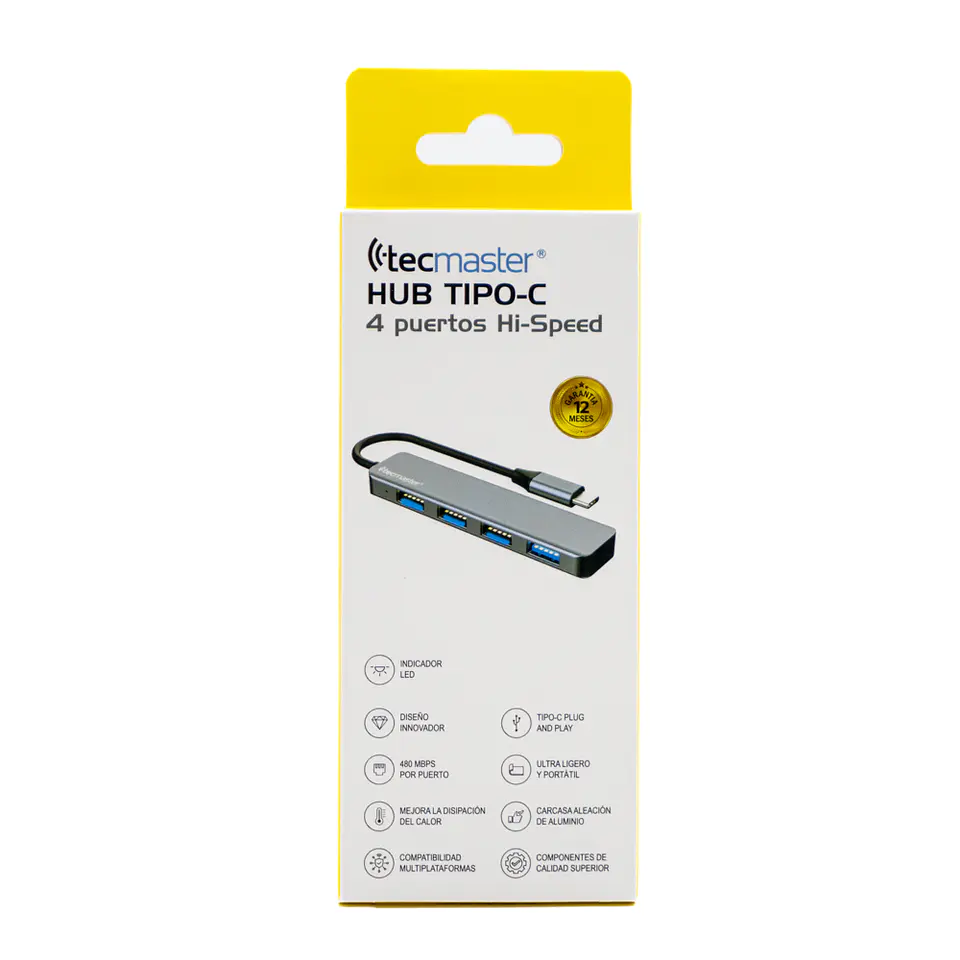 Hub Usb 3.0 Tipo C Tecmaster 4 Puertos TM-100526 3