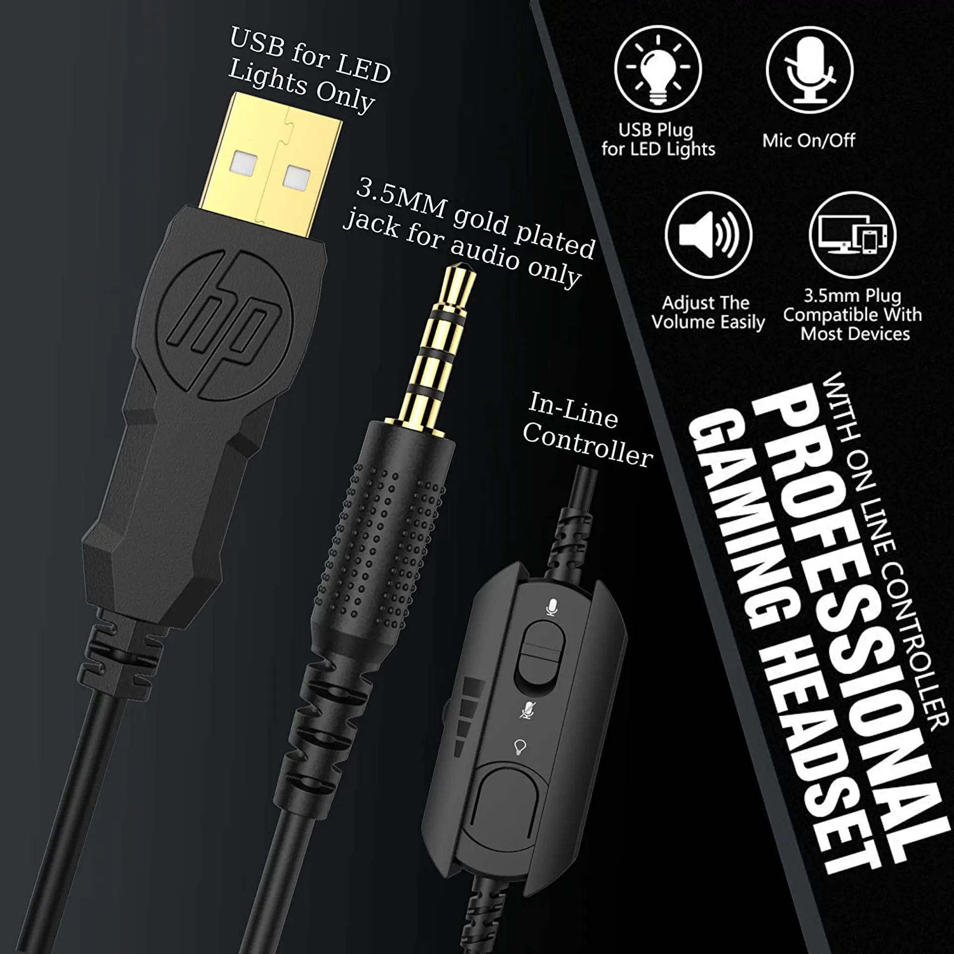 Audifonos Gamer HP H360 On Ear Jack 3.5mm 3