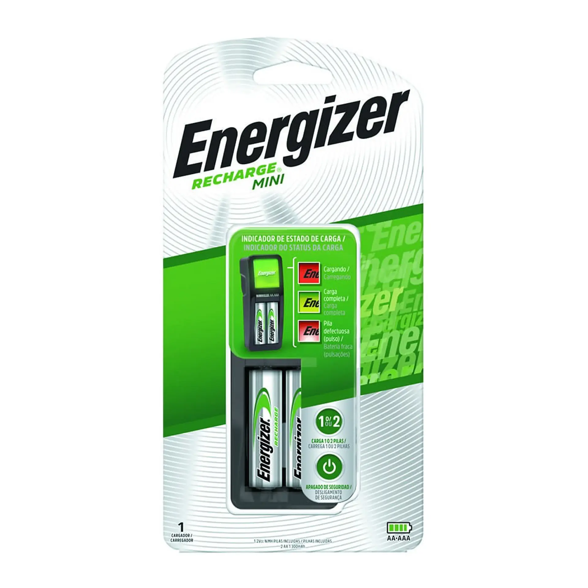 Cargador de Pilas Energizer Mini + 2 Pilas AA 1