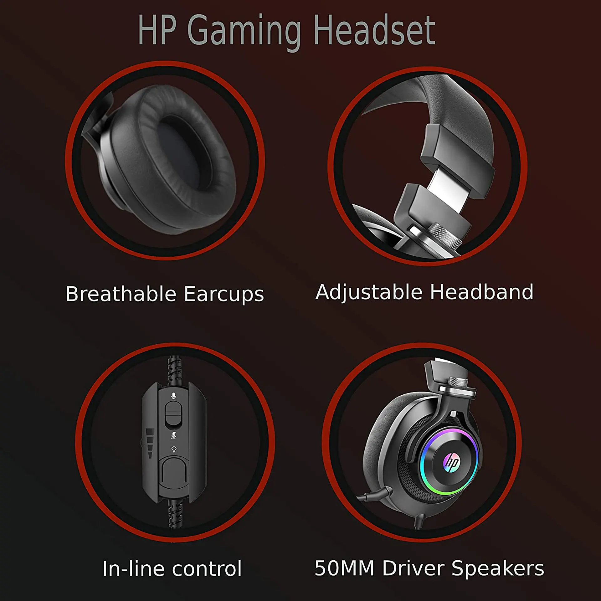 Audifonos Gamer HP H360 On Ear Jack 3.5mm 4