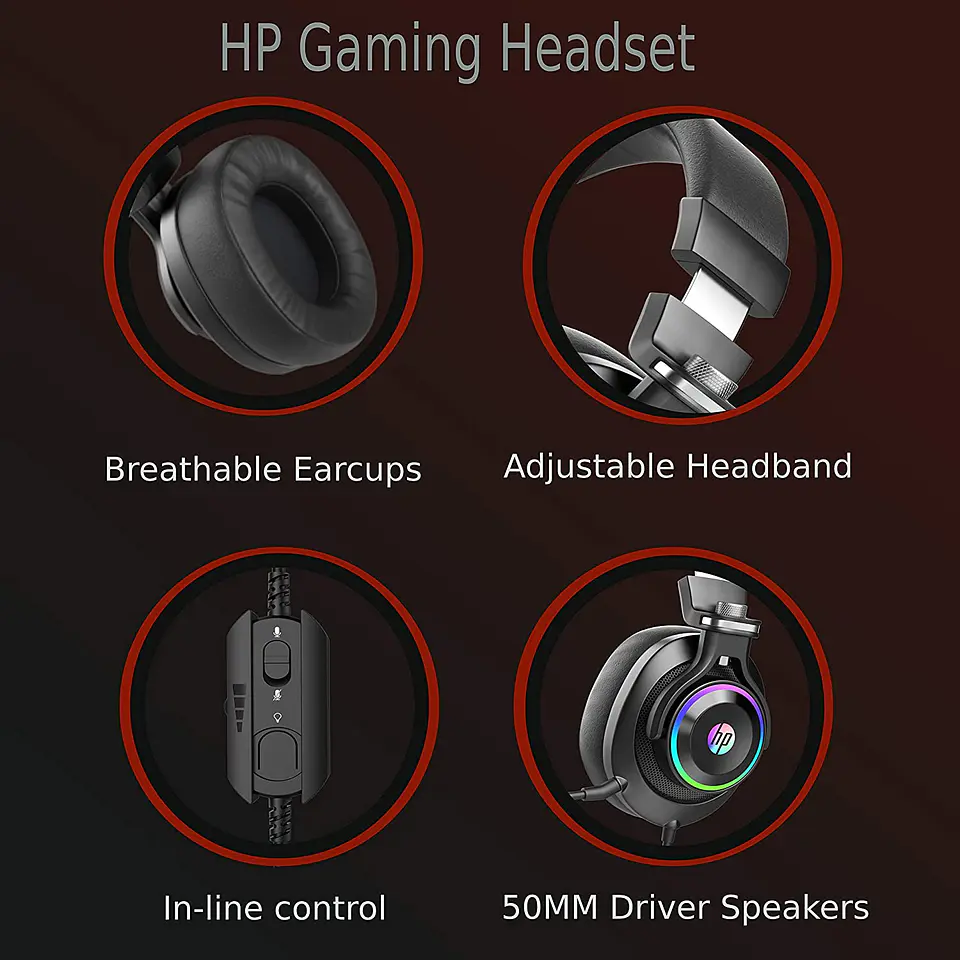 Audifonos Gamer HP H360 On Ear Jack 3.5mm 4