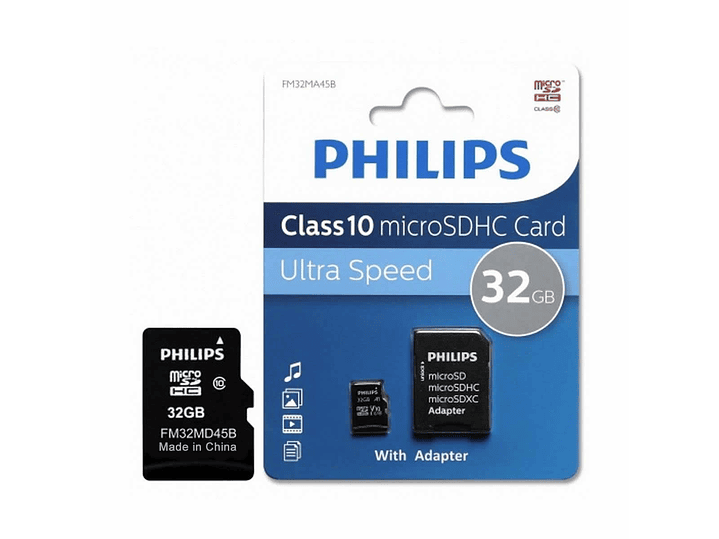 Memoria Micro Sd 32gb Philips + Adaptador 1