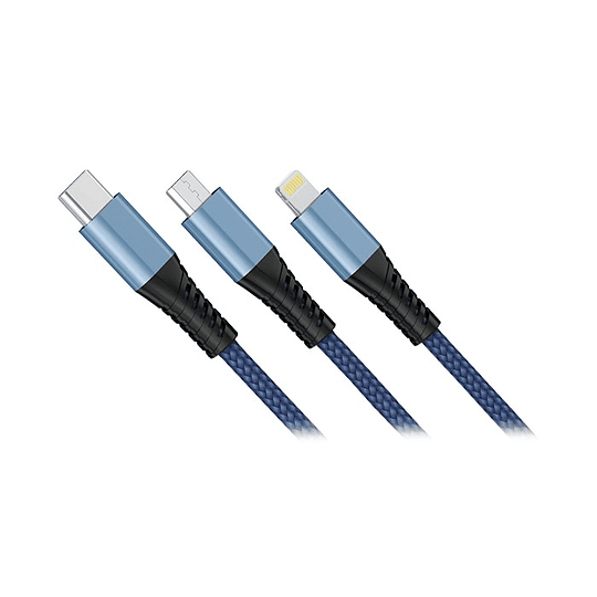 Cable Usb Master G 3 En 1 Micro Tipo C y Para IPhone