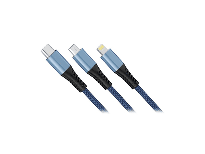 Cable Usb Master G 3 En 1 Micro Tipo C y Para IPhone 2