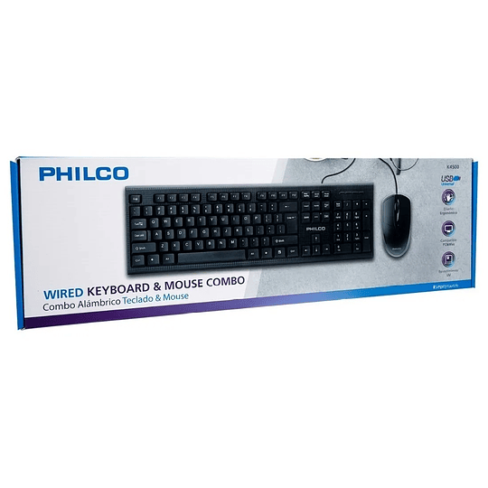 Kit Combo Teclado y Mouse Philco K4500