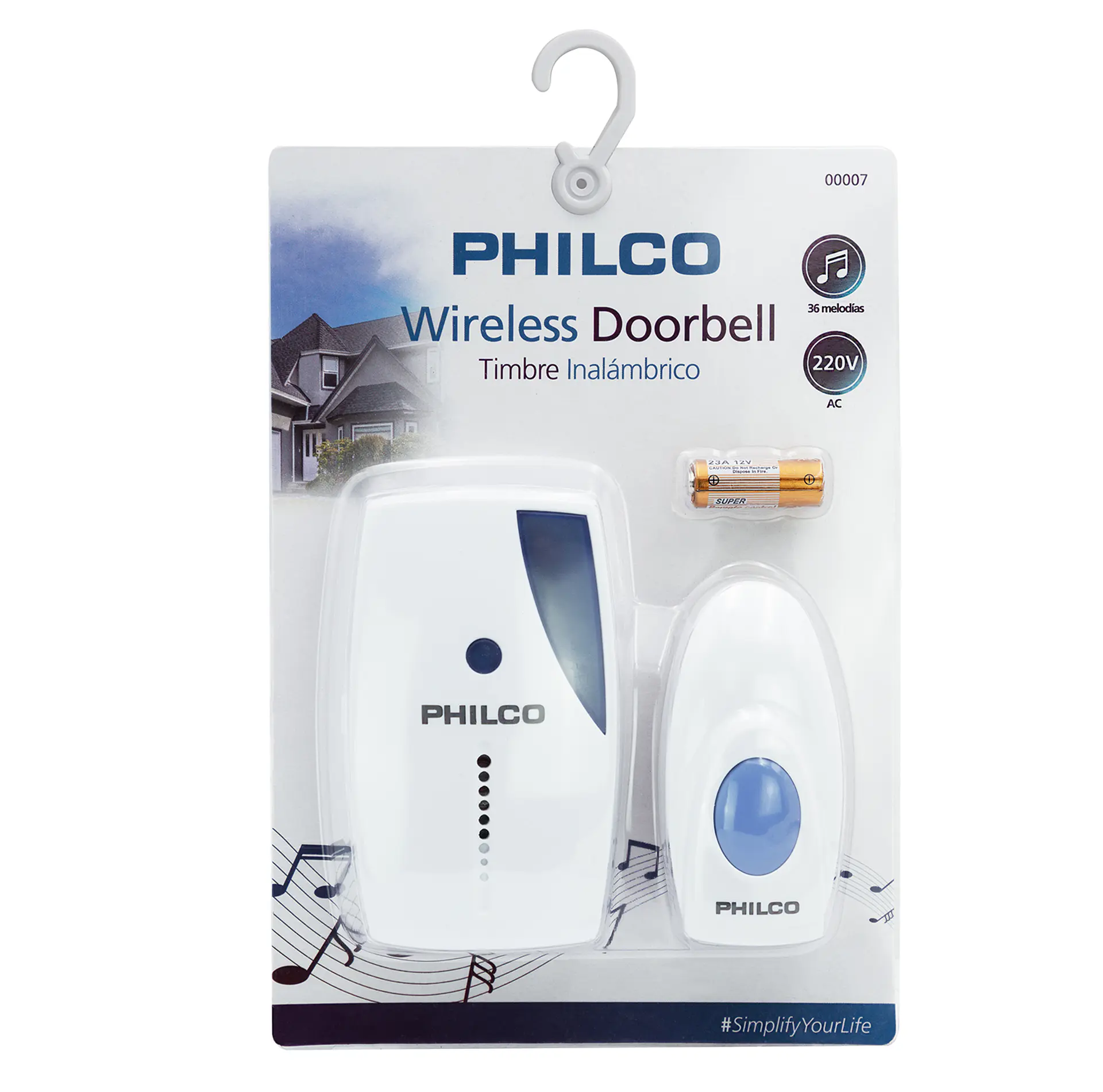 Timbre Inalámbrico Philco Azul 220V Simple 3