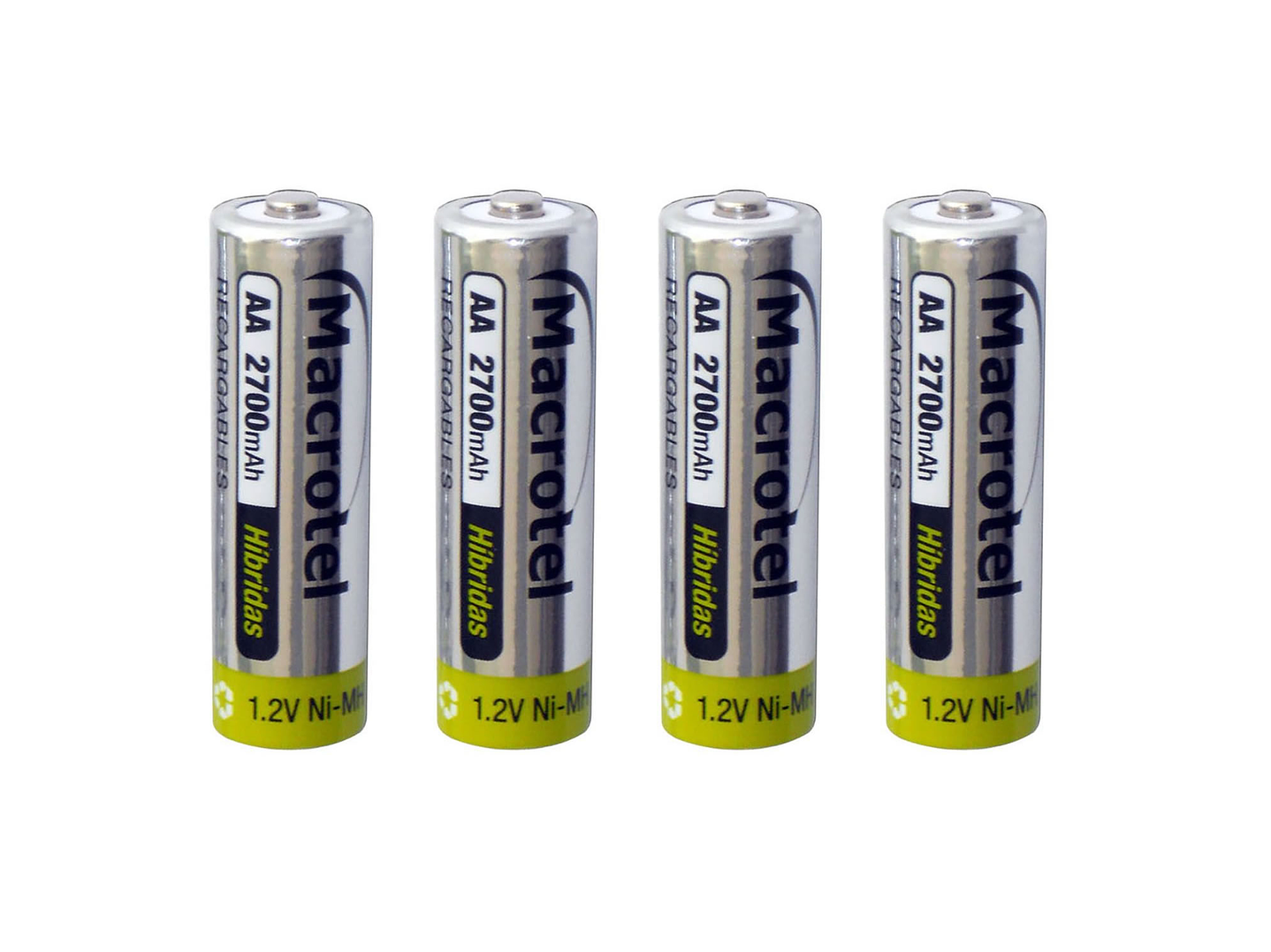Pack 4 Pilas AA Recargables Macrotel 2700mha 2