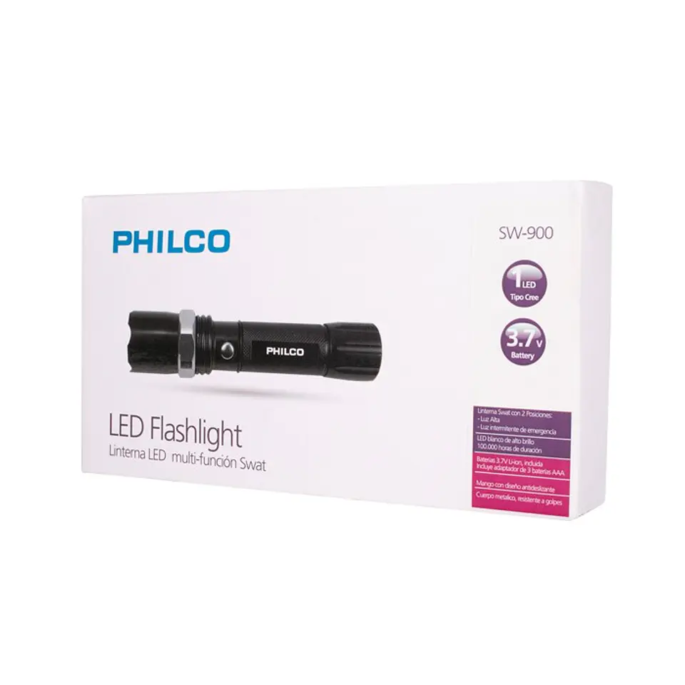 Linterna Led Cree Philco Multi-funcion Swat 3