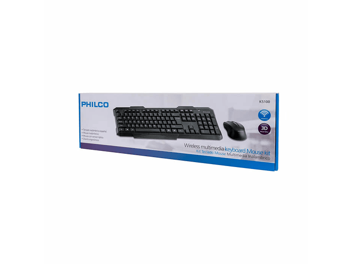 Kit Combo Teclado y Mouse Inalambrico Philco 2