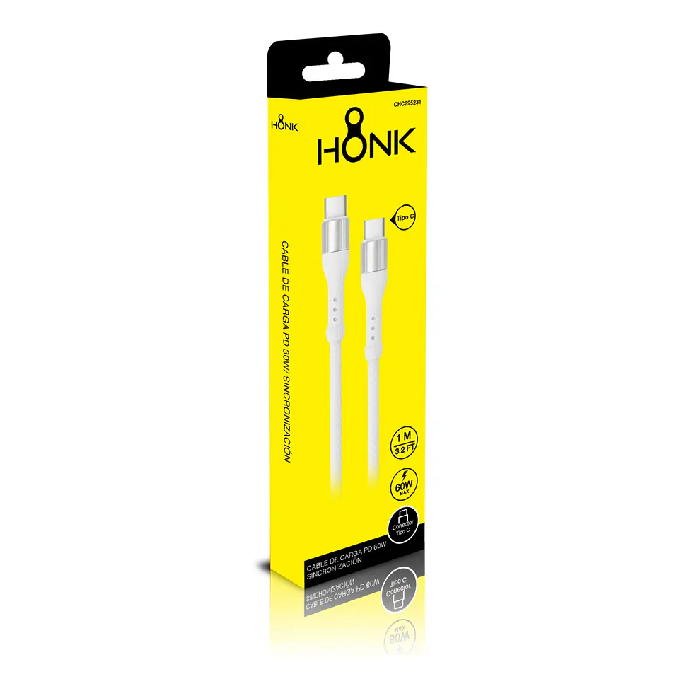 Cable Usb Tipo C a Tipo C Honk 60w 1mt 2