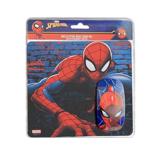 Kit Mouse Inalambrico y Mouse Pad Spider Man 2