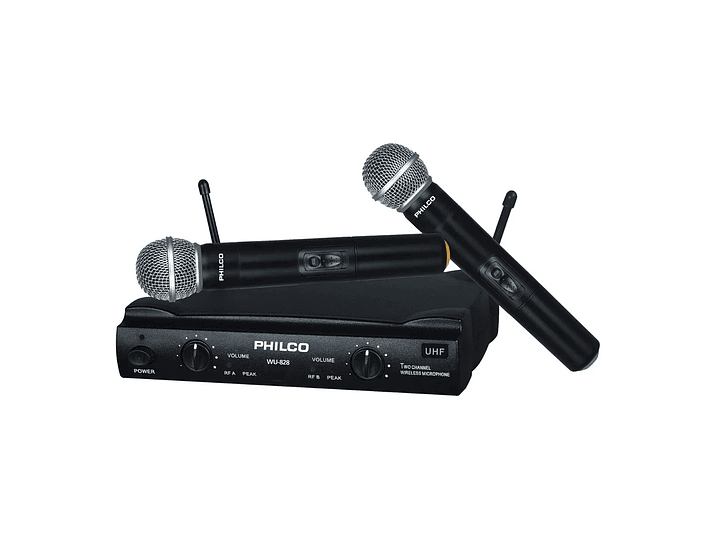 Pack 2 Micrófonos Inalambricos Uhf Philco WU-828 1