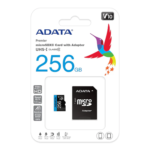 Tarjeta Memoria Micro SD XC 256 GB Adata