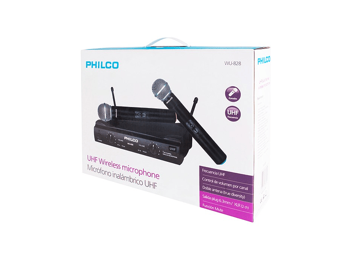 Pack 2 Micrófonos Inalambricos Uhf Philco WU-828 2