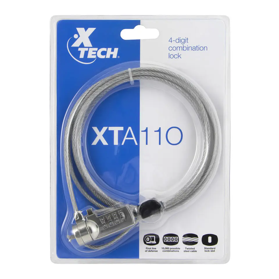 Candado Seguridad Notebook Xtech Con Clave XTA110 3