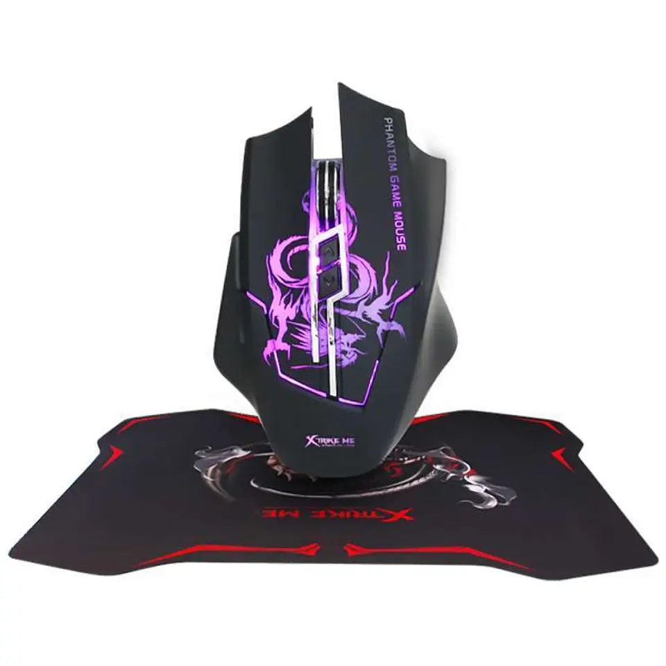 Kit Gamer Mouse Pad Optico 3200dpi Xtrike Me 1