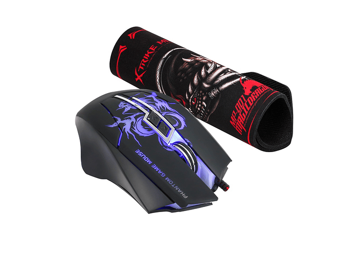Kit Gamer Mouse Pad Optico 3200dpi Xtrike Me 2