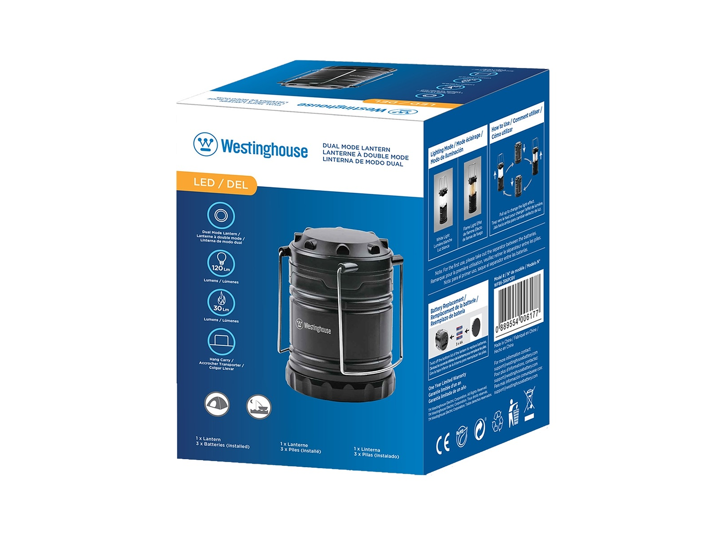 Linterna Modo Dual de 120 lm Westinghouse Negro 2
