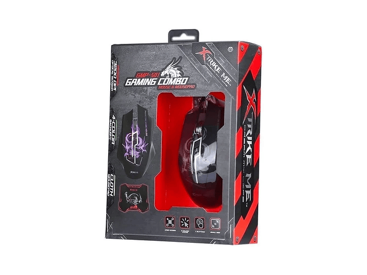 Kit Gamer Mouse Pad Optico 3200dpi Xtrike Me 4