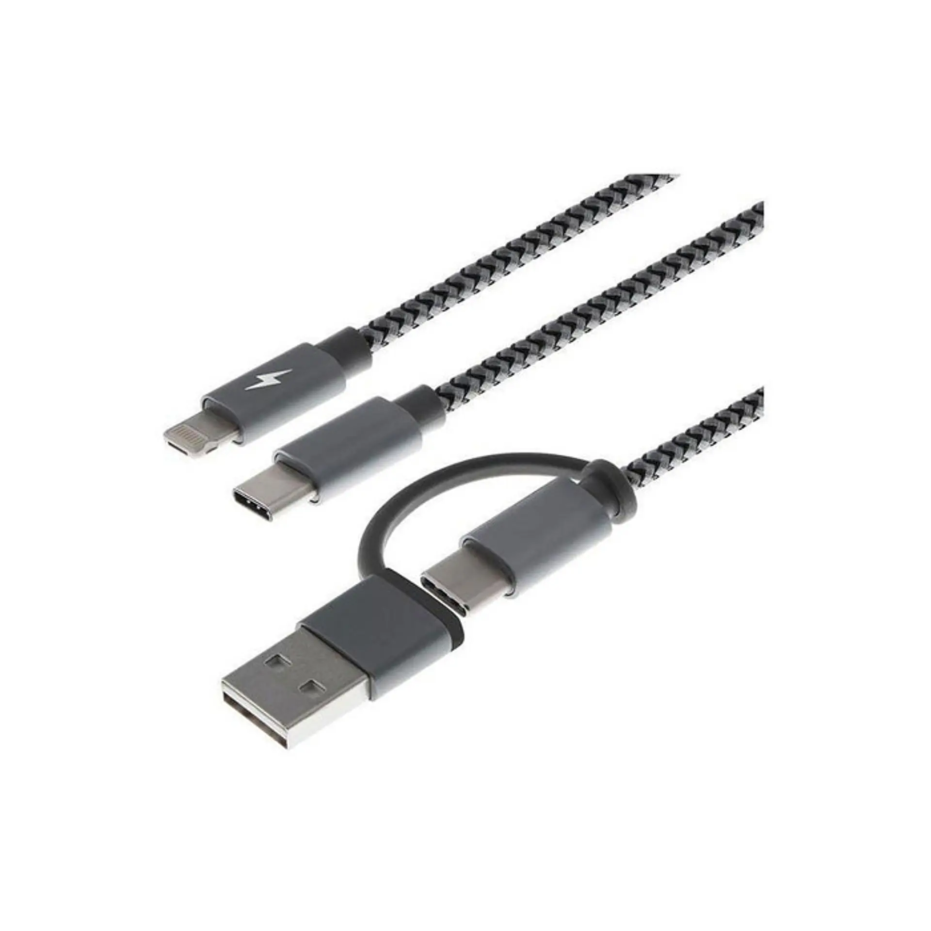 Cable 5 En 1 Xtech Microusb Usb a Lightning Tipo C 1