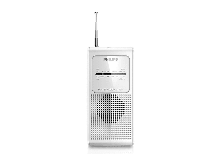 Radio Portatil Philips de Bolsillo AM FM Blanca 1