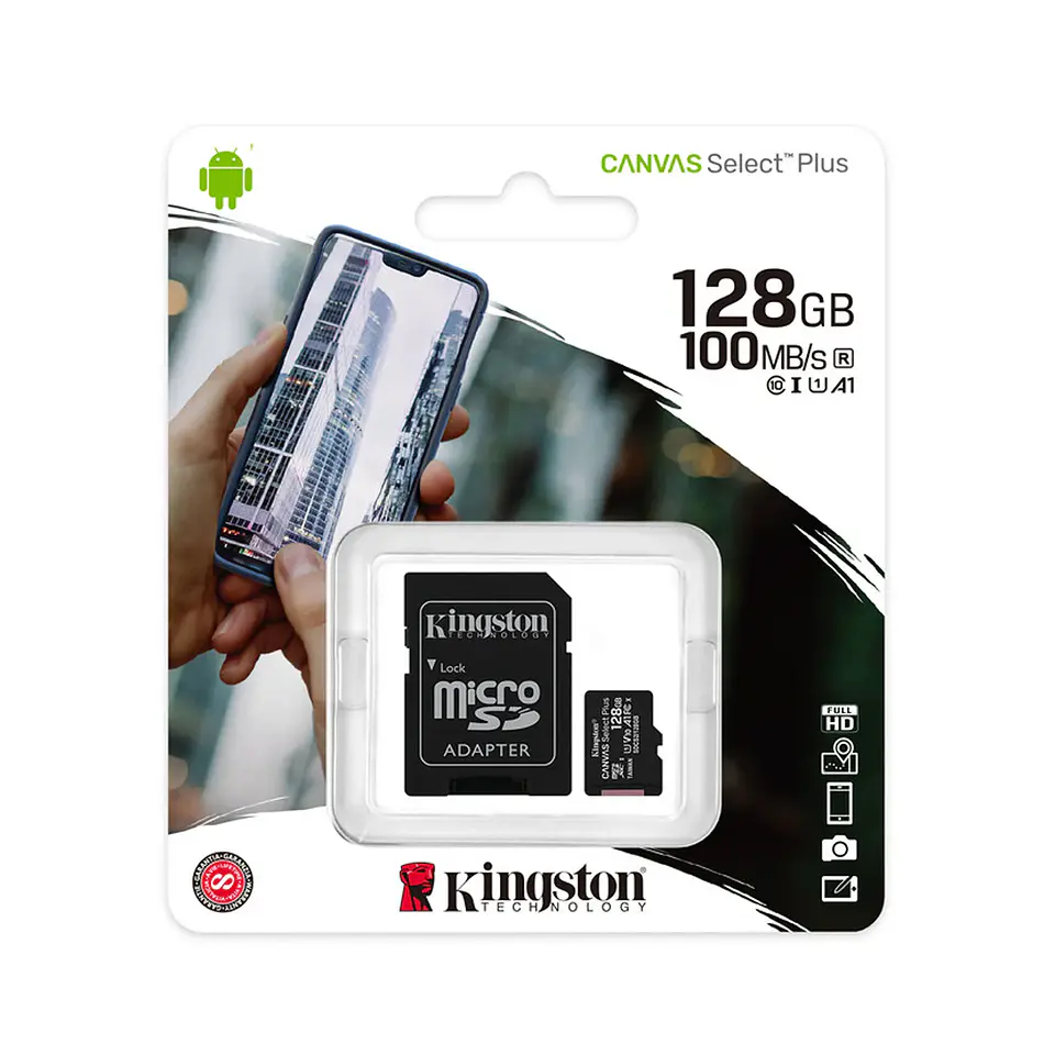 Tarjeta Memoria Micro SD XC 128 GB Kingston 1