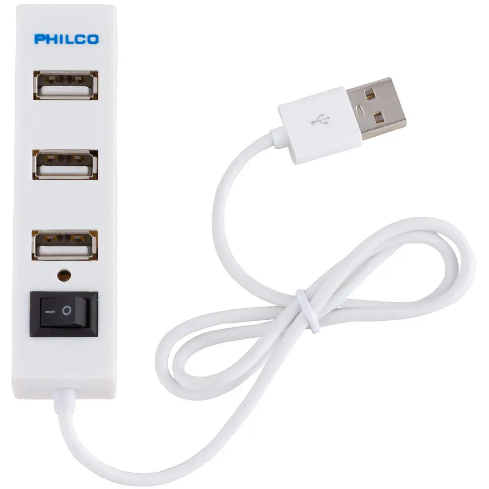 Mini Hub USB 2.0 Philco Blanco 4p 1