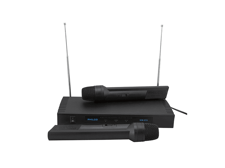 Pack 2 Micrófonos Inalambricos VHF Philco WM570 1