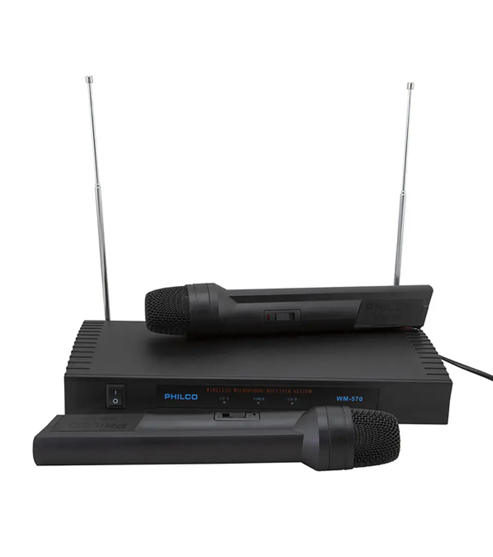 Pack 2 Micrófonos Inalambricos VHF Philco WM570 1