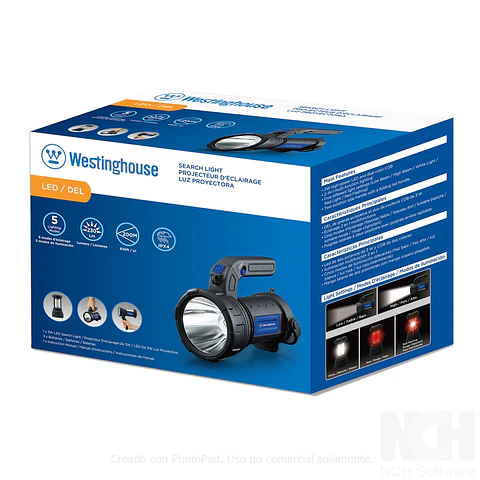 Linterna Foco Westinghouse 230 Lm Negro WF1531
