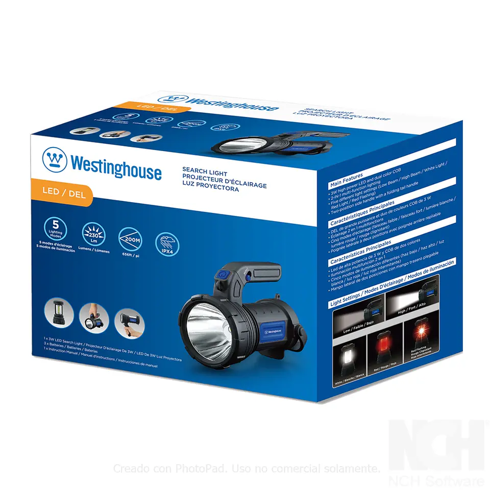 Linterna Foco Westinghouse 230 Lm Negro WF1531 2