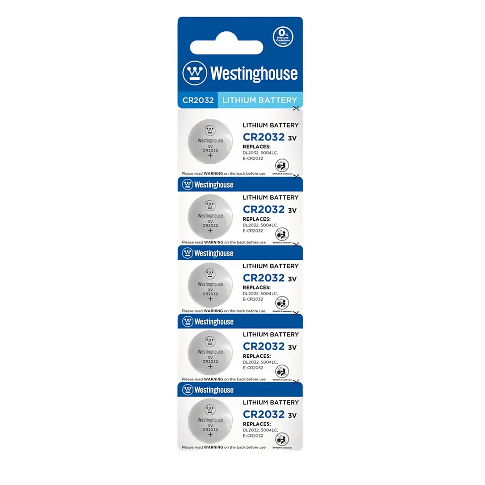 Pack 5 Pilas Cr2032 Tipo Botón Westinghouse 1