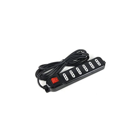 Alargador Eléctrico Macrotel 3 Mts 6 Pos Negro ME-070B