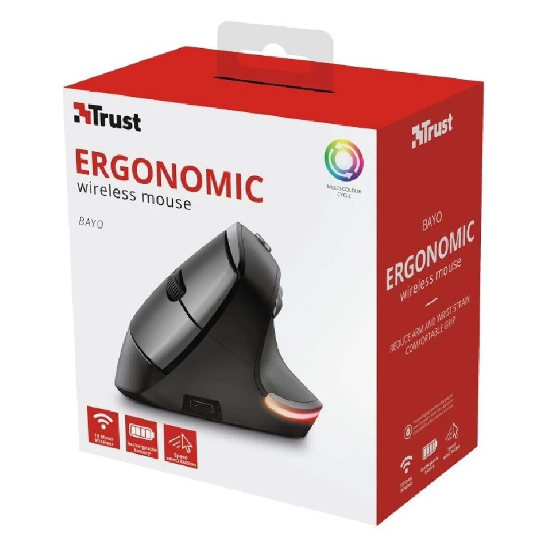 Mouse Vertical Ergonomico Recargable Bayo Trust 6