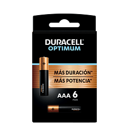 Pack 6 Pilas Duracell Alcalina AAA Optimum