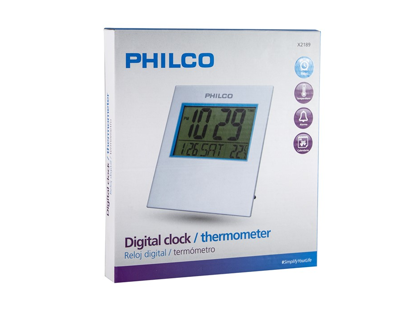 Reloj Digital Philco con Termometro Alarma 2