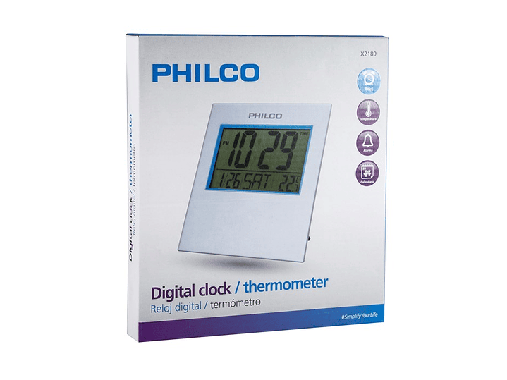 Reloj Digital Philco con Termometro Alarma 2