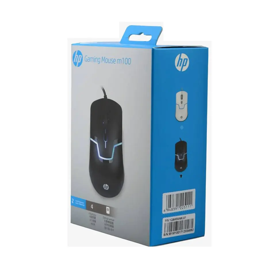 Mouse Gamer HP M100 Led 1600dpi 3