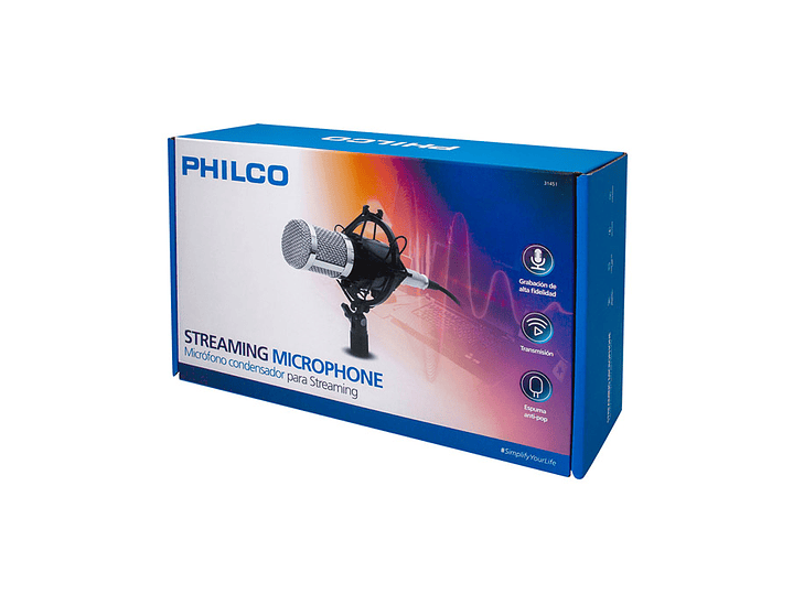Microfono Condensador Streaming Philco 2