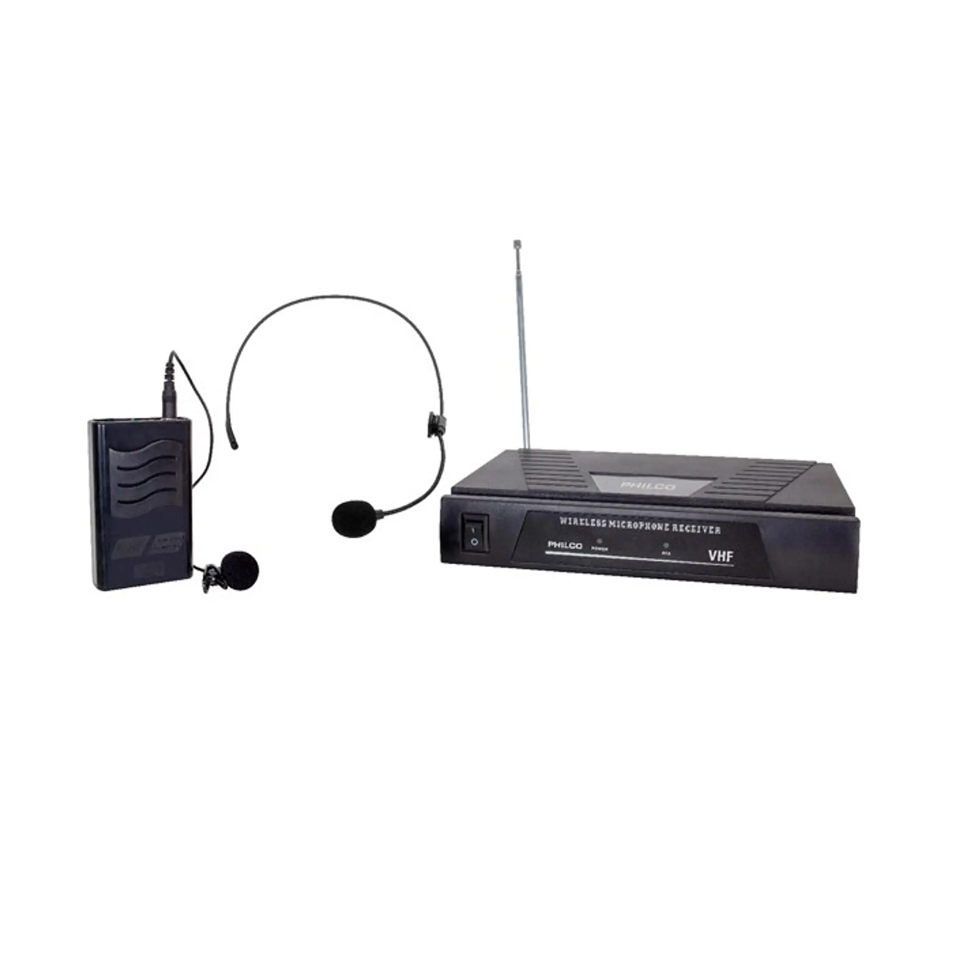 Microfono Inalambrico Philco 2 en 1 Vhf Cintillo Solapa 1