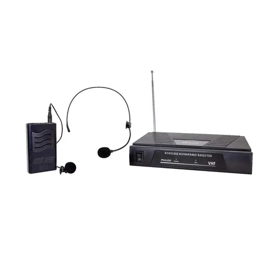 Microfono Inalambrico Philco 2 en 1 Vhf Cintillo Solapa 1